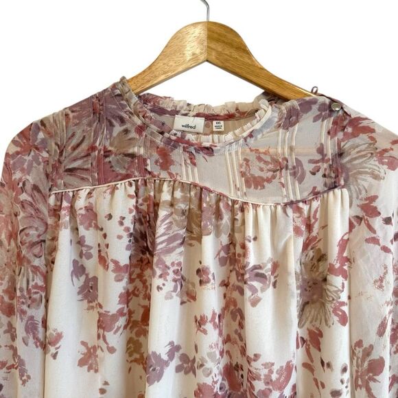 Wilfred Lourdes Pink Floral Print Long Sleeve Blouse - Picture 3 of 7